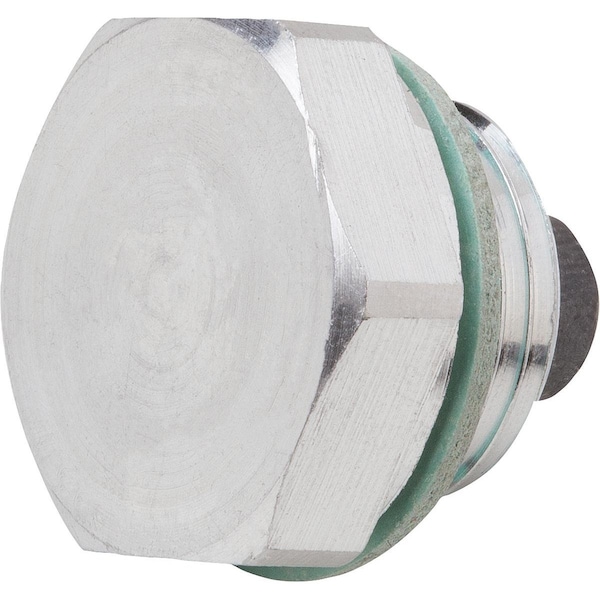 Screw Plug, 42 mm Dia, Gray, Aluminum Bright